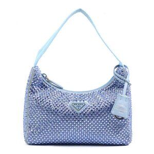 Prada Handbag Silk Blue
